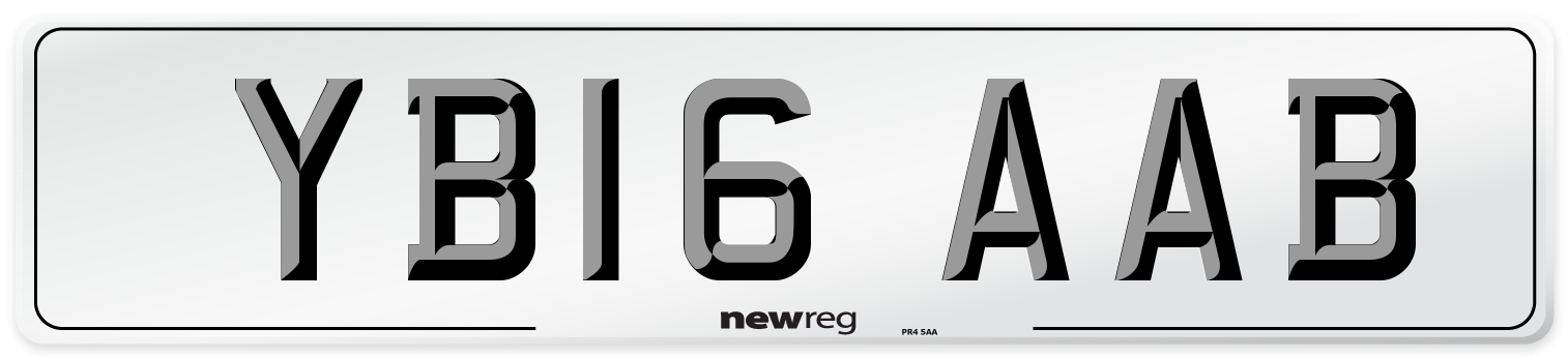YB16 AAB Number Plate from New Reg